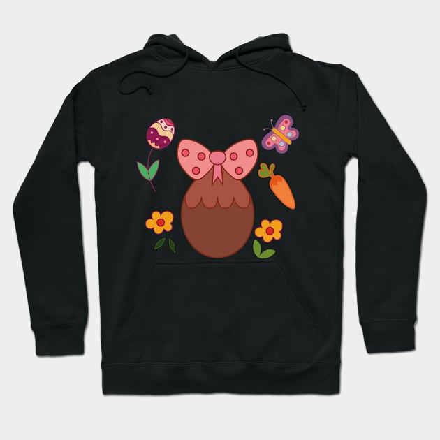 Adorable chocolate easter egg Hoodie by Duzzi Art